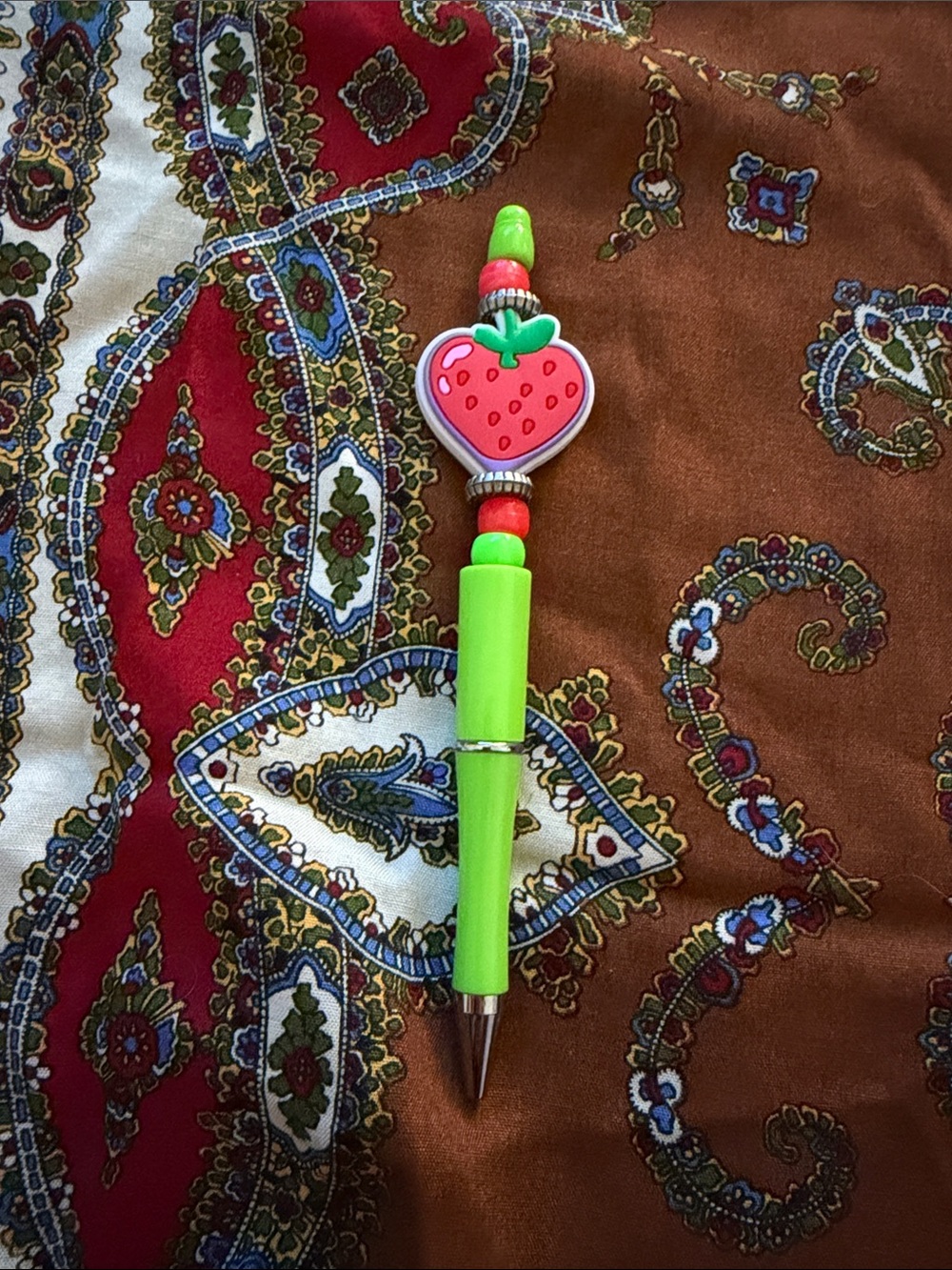 Cute Green Strawberry Charm Ballpoint Pen 2/$10
